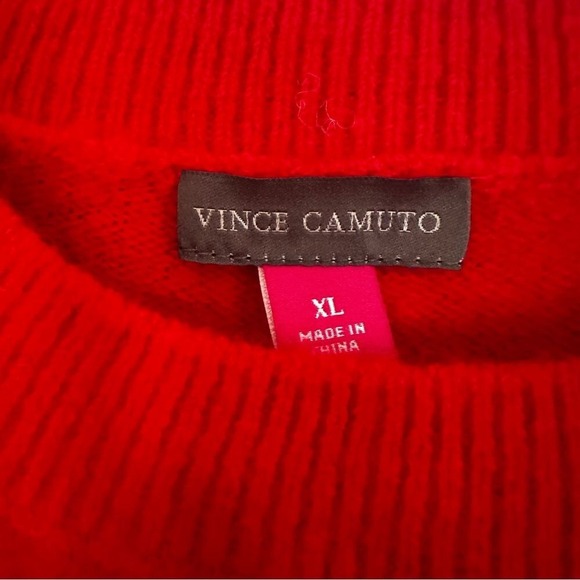 Vince Camuto Oversized Love Sweater Women's XL Red Valentine Classic Preppy - Picture 3 of 8